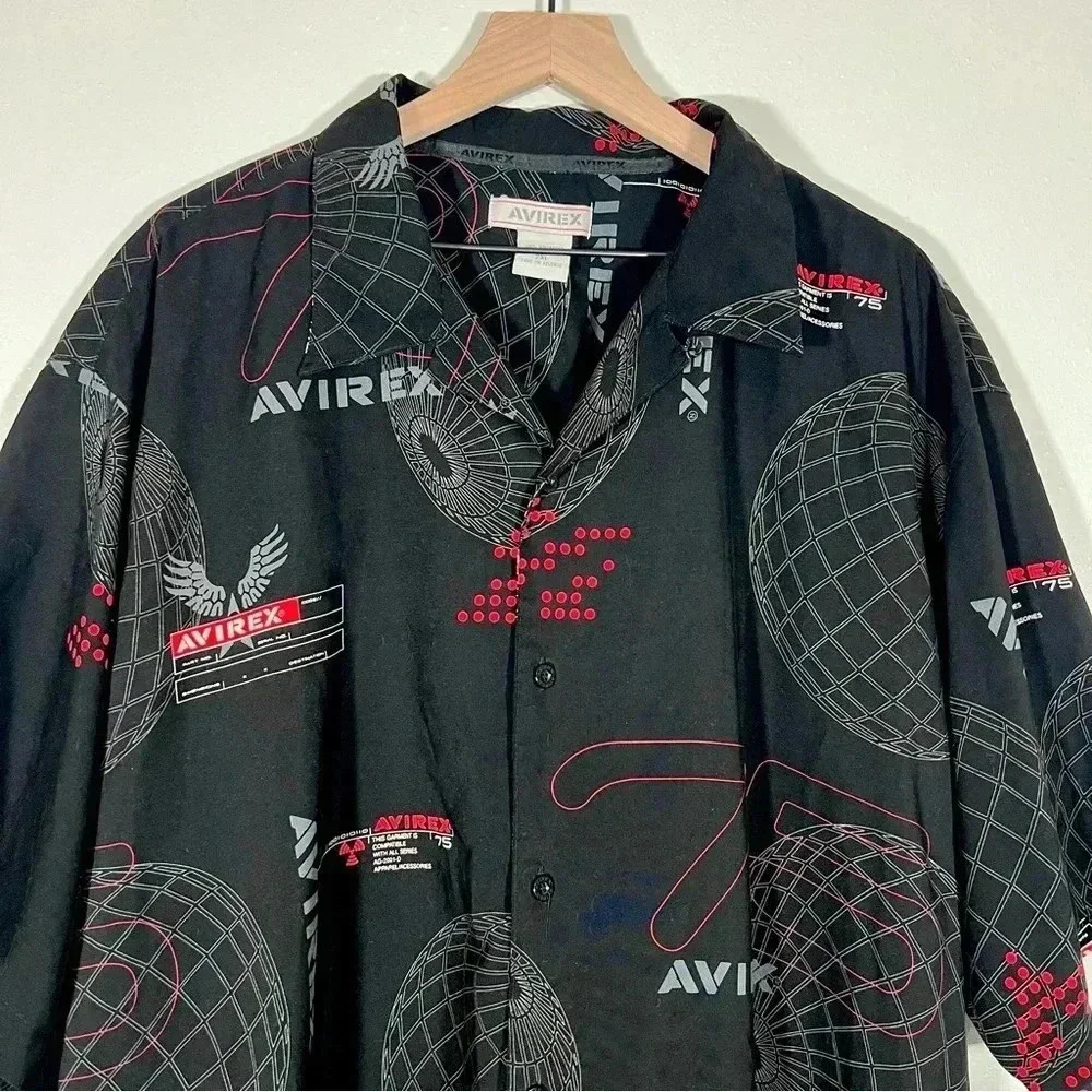 Mens Avirex Button Down Short Sleeve - Picture 4 of 5